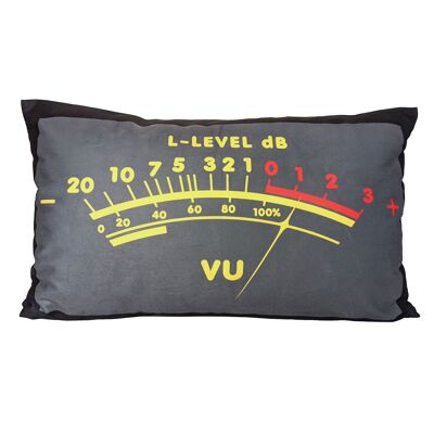 VU meter grey retro hifi cushion