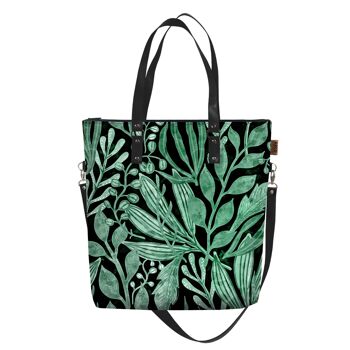 Sac Bandoulière Vert Nuit En Toile Ligne Maxa Bertoni 1