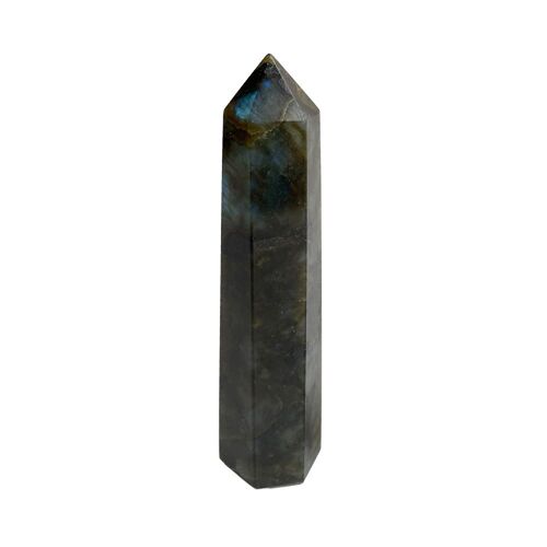 Obelisk Tower Labradorite Crystal, 10x2x2cm