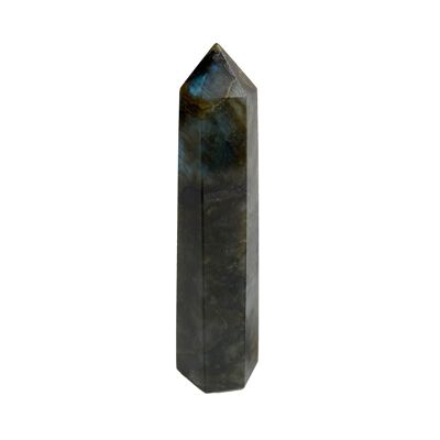 Obelisk Turm Labradorit Kristall, 10x2x2cm