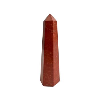 Tour Obélisque Jaspe Rouge Cristal, 10x2x2cm 1