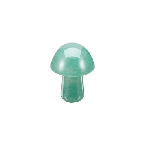 Hand Carved Crystal Mushroom - 2cm - Green Aventurine