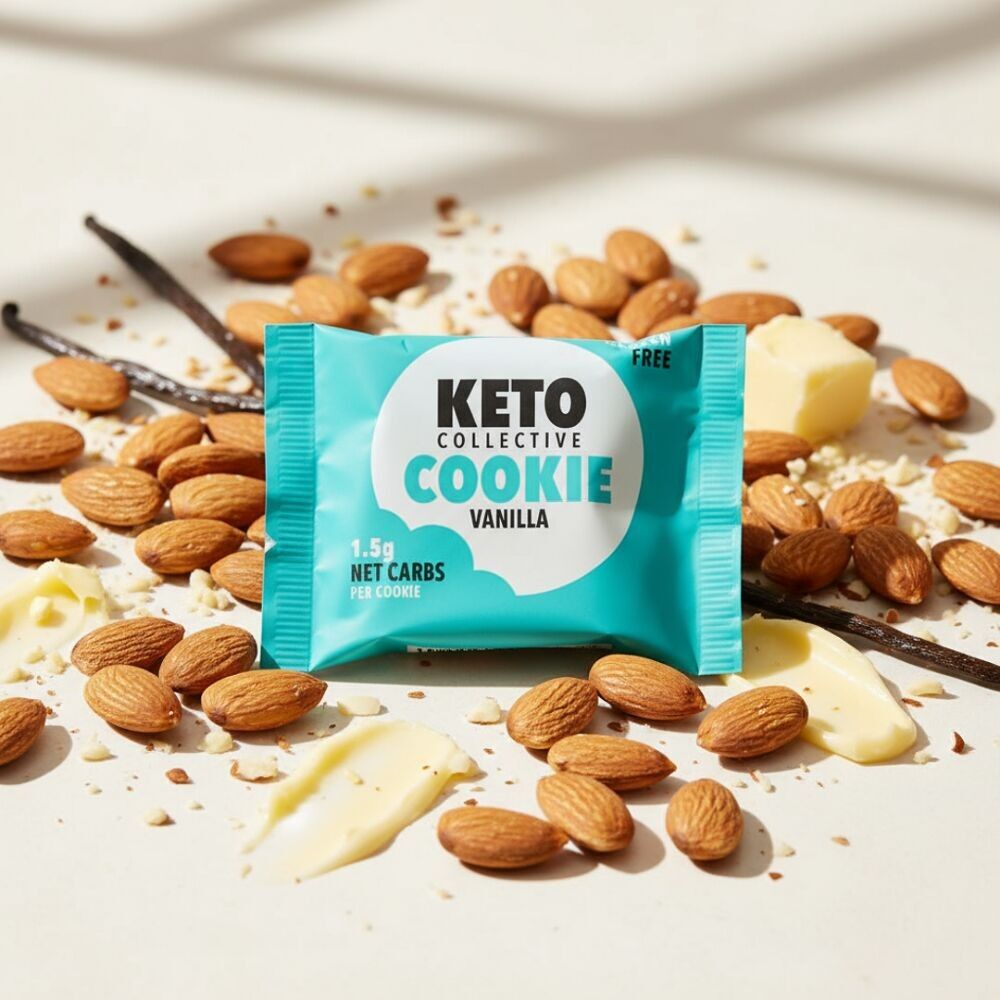 KETO COOKIES - VANILLA 1.5g NET CARBS - 12 x 30g COOKIES