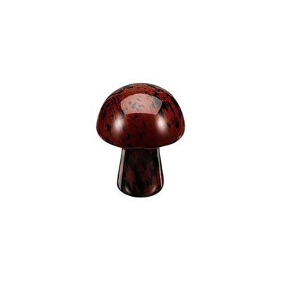 Champignon en cristal sculpté à la main - 2 cm - Obsidienne acajou