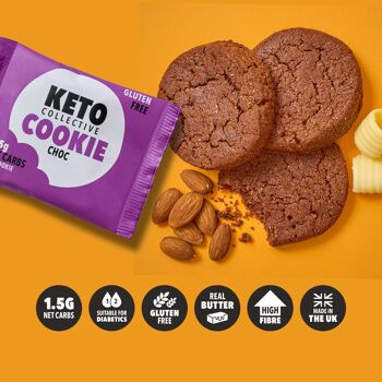 NOUVEAUX BISCUITS KETO - CHOC 1.5g NET CARBS - 12 x 30g BISCUITS 3