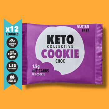 NOUVEAUX BISCUITS KETO - CHOC 1.5g NET CARBS - 12 x 30g BISCUITS 1