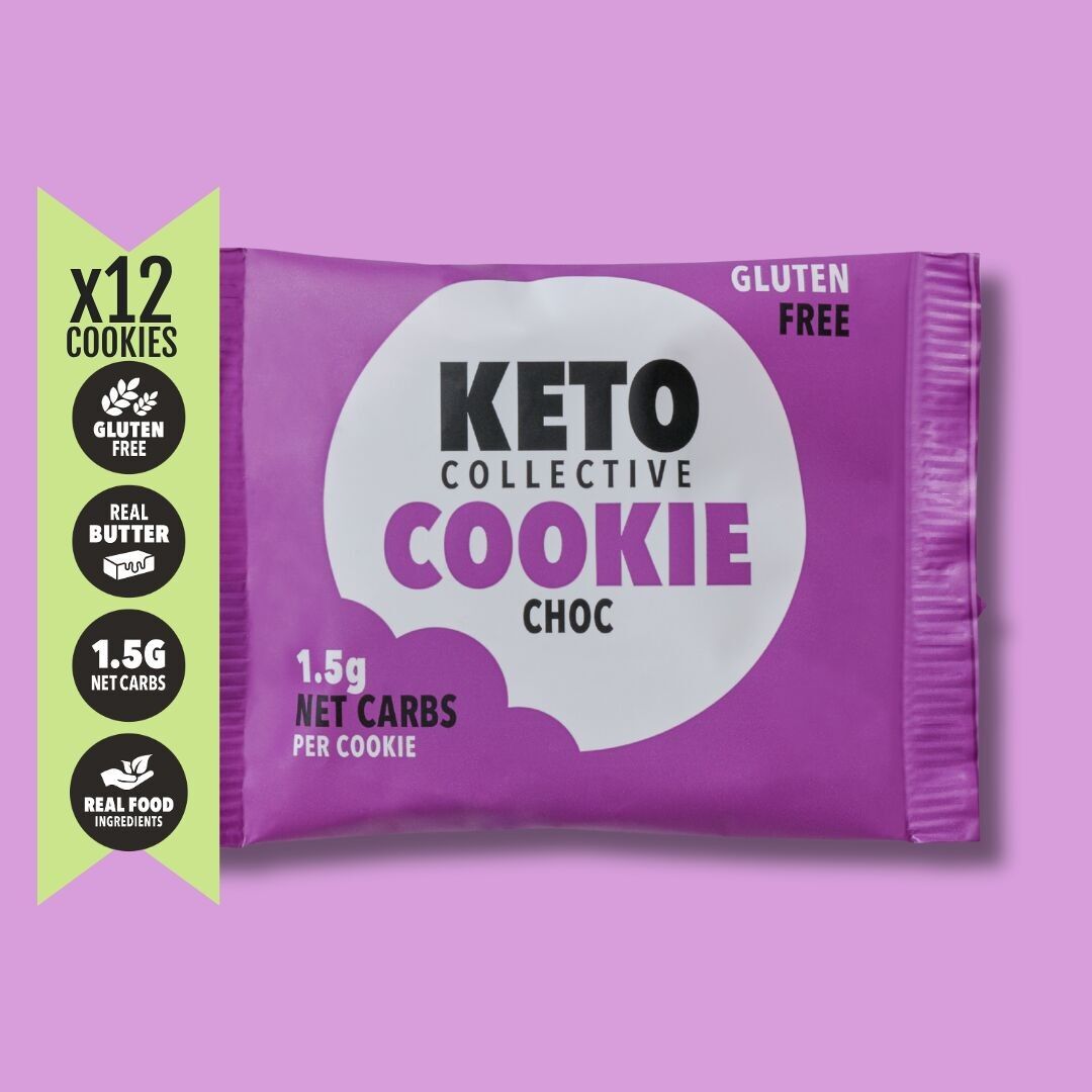 KETO COOKIES - CHOC 1.5g NET CARBS - 12 x 30g COOKIES