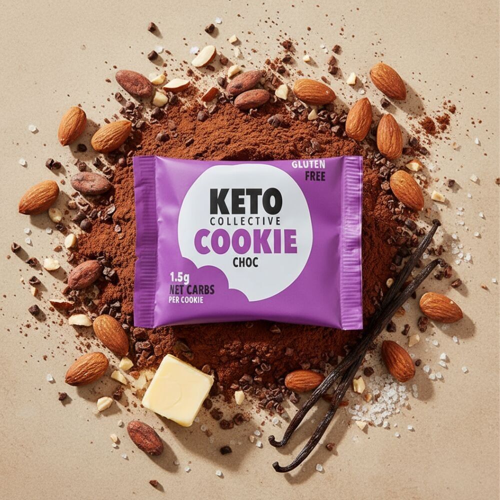 KETO COOKIES - CHOC 1.5g NET CARBS - 12 x 30g COOKIES