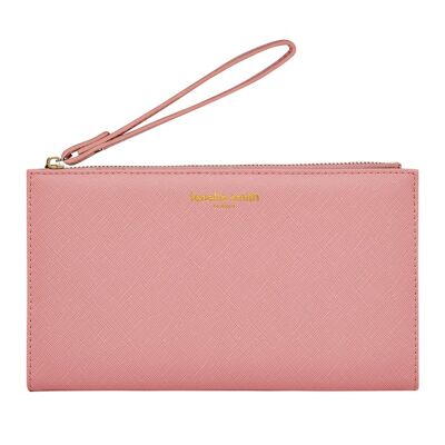 Blush wallet with vegan leather strap