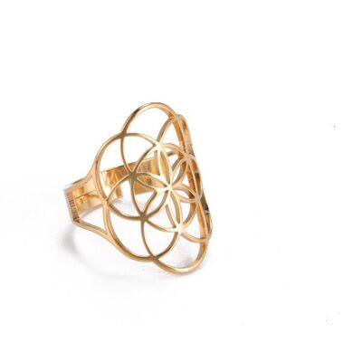 Golden seed of life ring