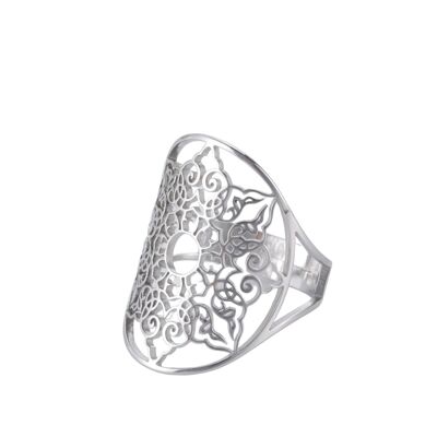 Anillo mandala ajustable Plata