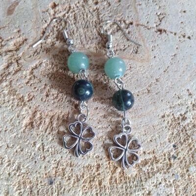 Boucles d'oreilles aventurine et jaspe