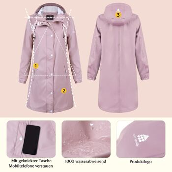 Veste de pluie femme imperméable veste softshell Parka PU RF03 3