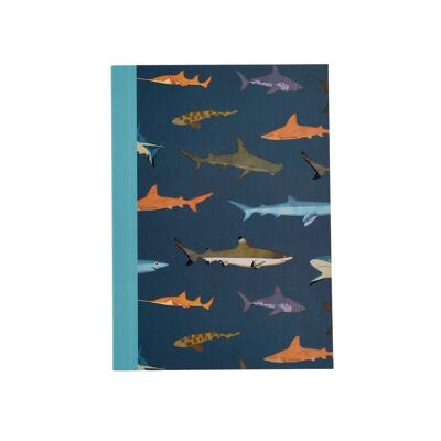 A6 lined notebook - Sharks