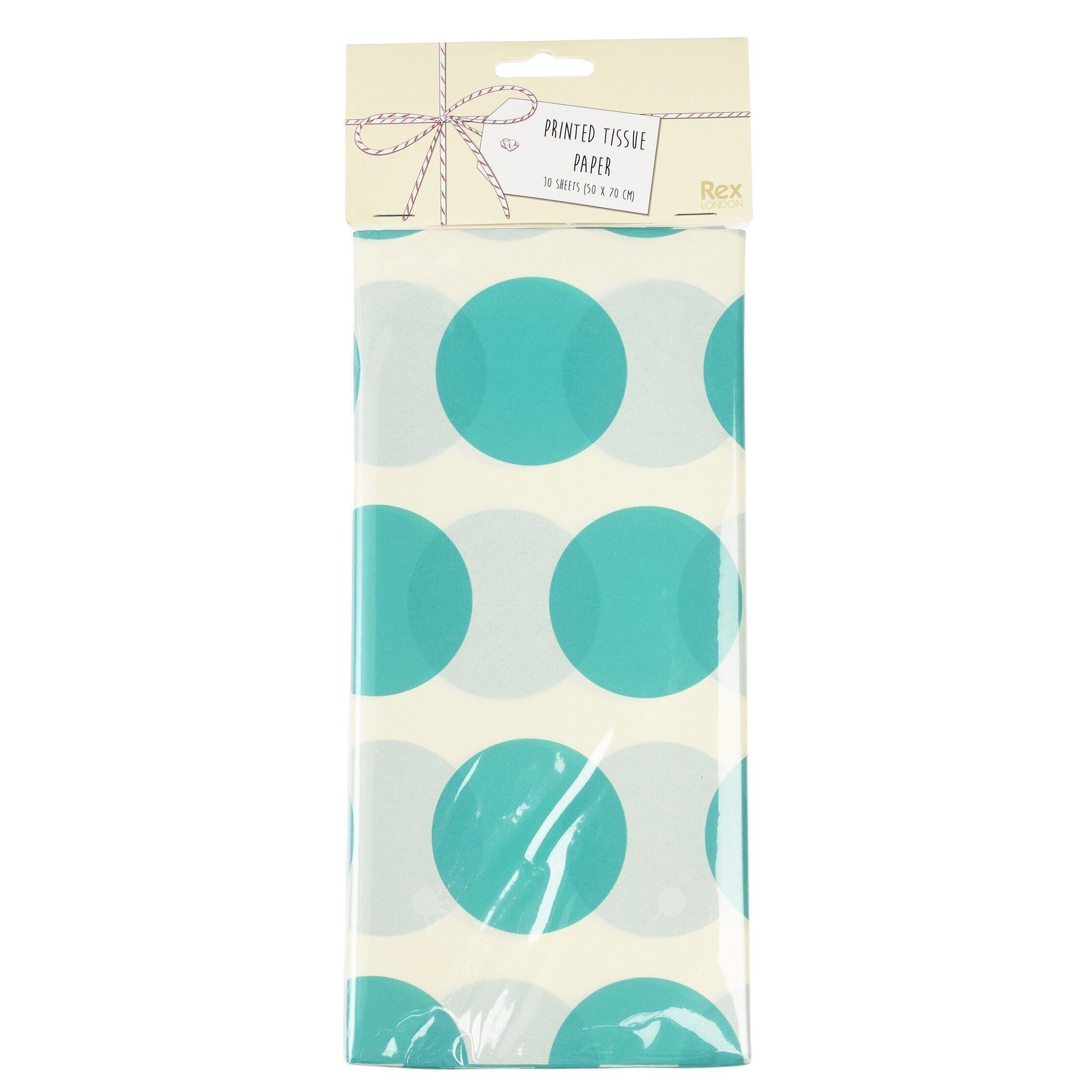 Tissue paper (10 sheets) - Turquoise on white Spotlight