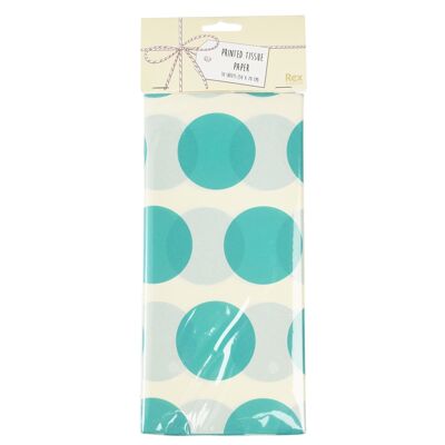 Tissue paper (10 sheets) - Turquoise on white Spotlight