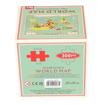Puzzle (300 pièces) - Carte du monde 4