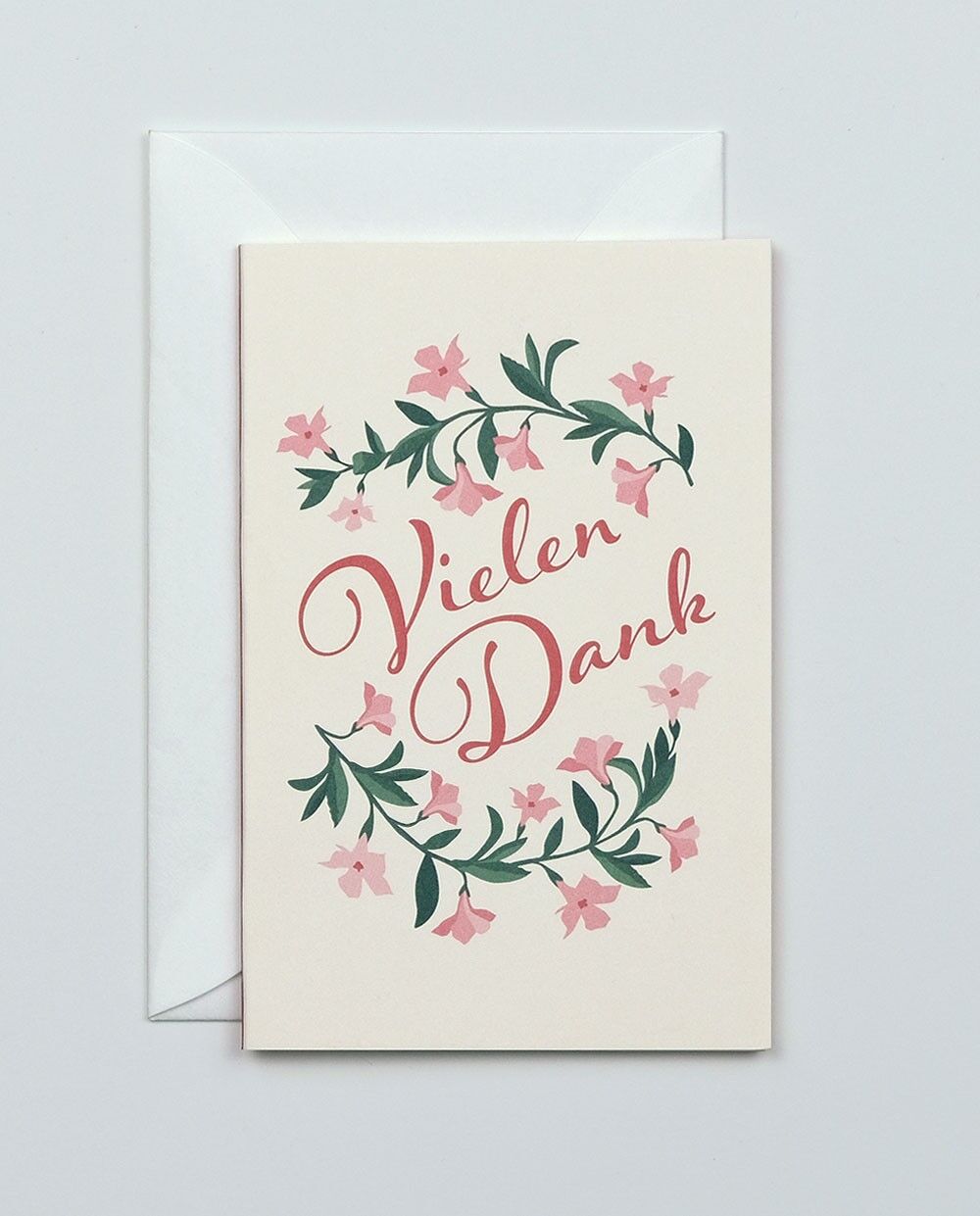 Kleine Dankeskarte Vielen Dank, mit Umschlag