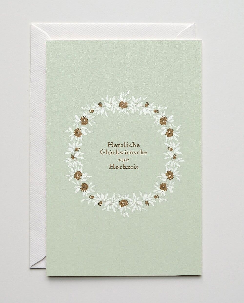 Wedding Card Golden Flowers, with Envelope