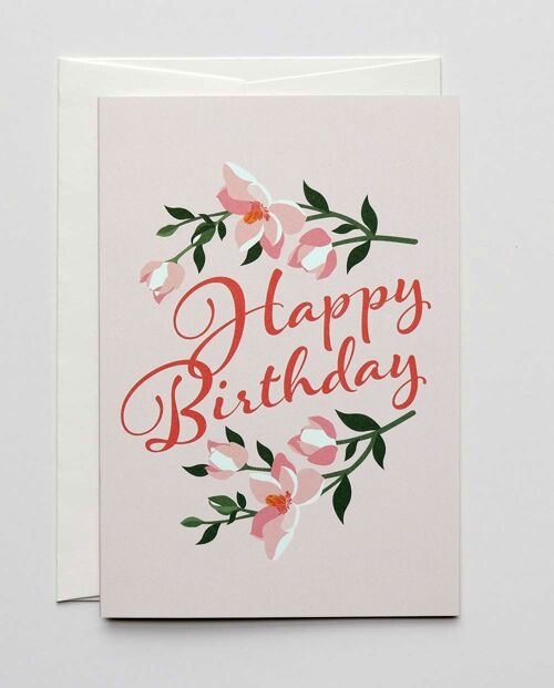 Geburtstagskarte Magnolien, mit Umschlag