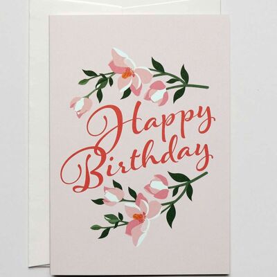 Geburtstagskarte Magnolien, mit Umschlag