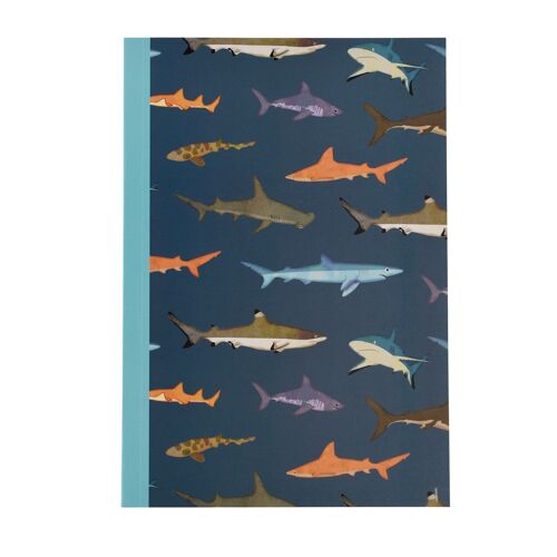 A5 lined notebook - Sharks