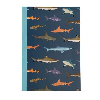 Cuaderno A5 rayado - Tiburones