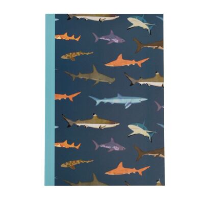 A5 lined notebook - Sharks