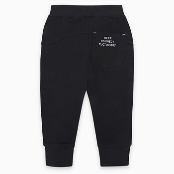 Pantalon peluche bébé garçon basic noir - 11290710 2