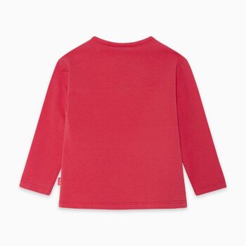 T-shirt bébé basique tricot coeurs rouges fille - 11290686 2
