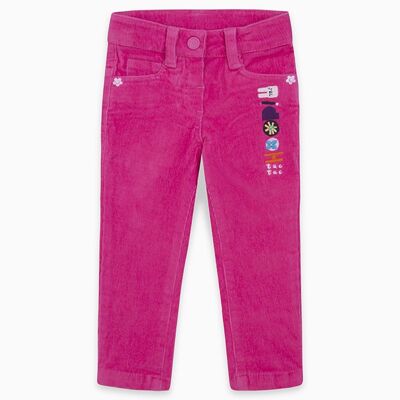 Pantalón pana detalles en bolsillos traseros niña rosa hoop - 11290259