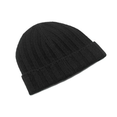 Biellese Wool Beanie - black