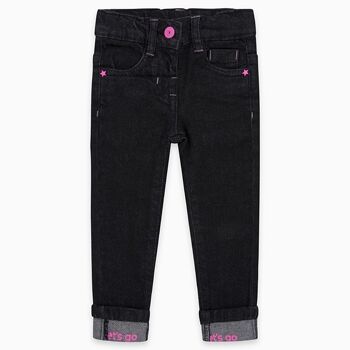 Pantalon denim noir détails roses pour fille the best band - 11290239 1