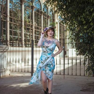 Botanical Wrap dress robe longue d'été imprimé botanique floral