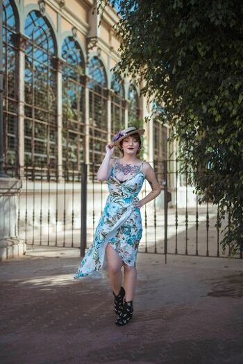 Botanical Wrap dress robe longue d'été imprimé botanique floral 1