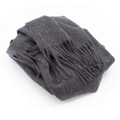 Woven Cashmere Scarf - charcoal