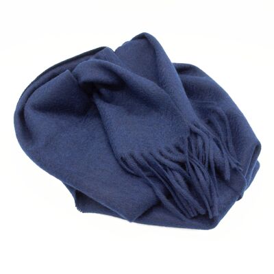 Woven Cashmere Scarf - navy