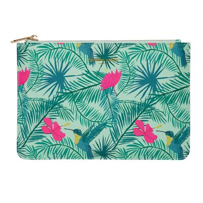 Pochette colibri en cuir végétalien