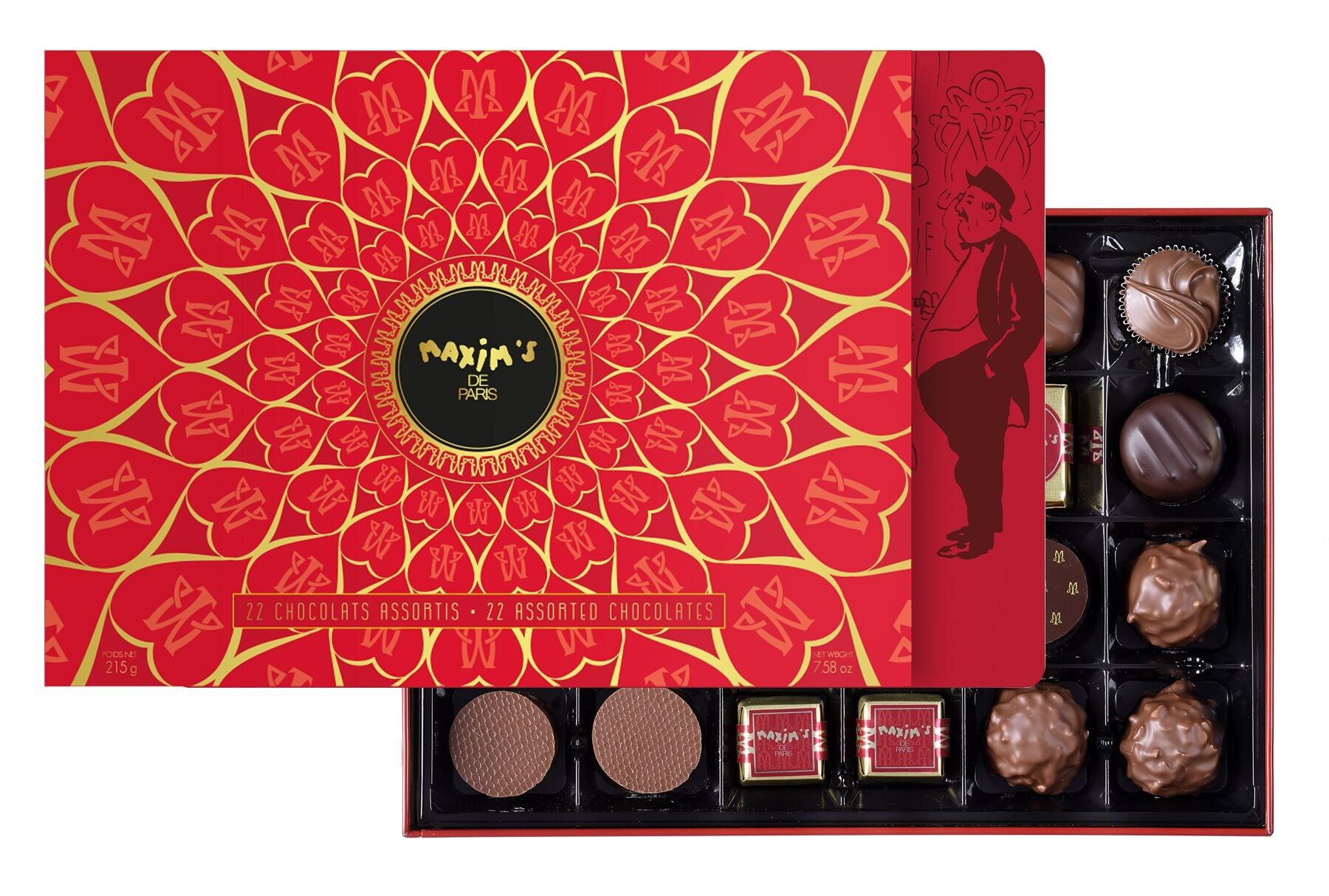 Scatola assortita da 22 cioccolatini | Decorazione dei cuori