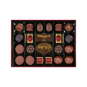 Boîte assortiment 22 chocolats | Décor Coeurs 4