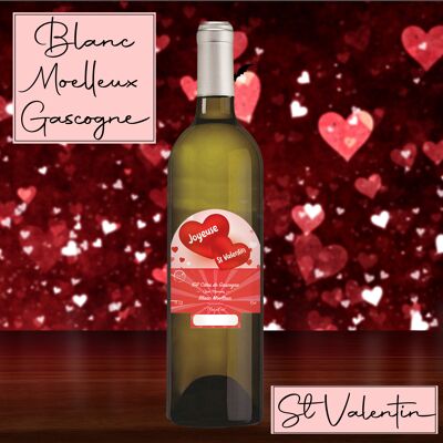 Gift wine "valentine's day" - IGP - Côtes de Gascogne Grand manseng sweet white 75cl