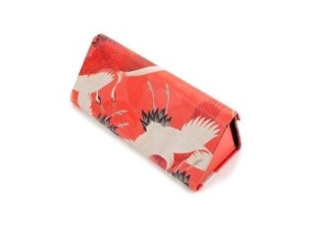 Etui à lunettes pliable, Grues blanches et rouges, Oiseaux japonais 5