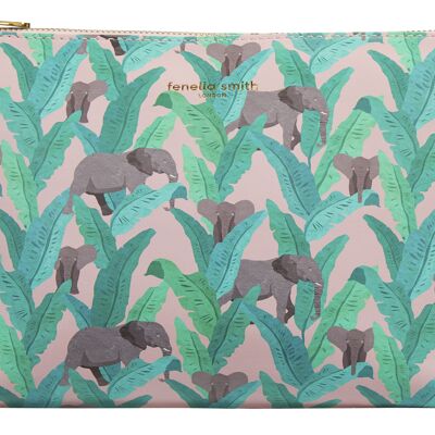 Pochette per il trucco Elefante in pelle vegana