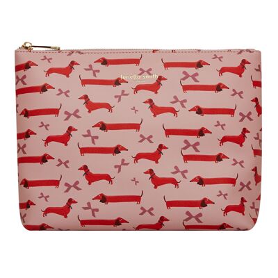 Toiletry bag Dachshund Friends made of vegan leather