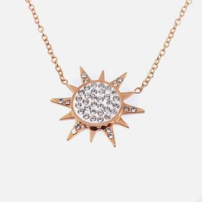 Colliers - Collier Acier Inoxydable Soleil Strass - 3657