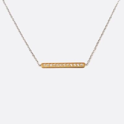 Colliers - Collier Acier Inoxydable Barette Strass - 3982