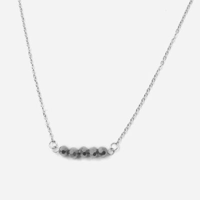 Colliers - Collier Acier Inoxydable 5 Perles De Verre - 4002