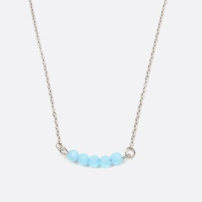 Colliers - Collier Acier Inoxydable 5 Perles De Verre - 4010