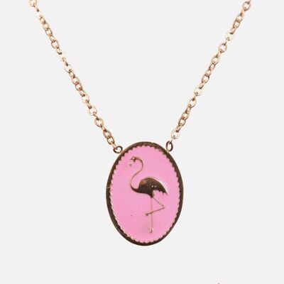 Colliers - Collier Acier Inoxydable Flamant Rose - 4161