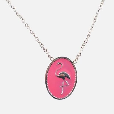 Colliers - Collier Acier Inoxydable Flamant Rose - 4163